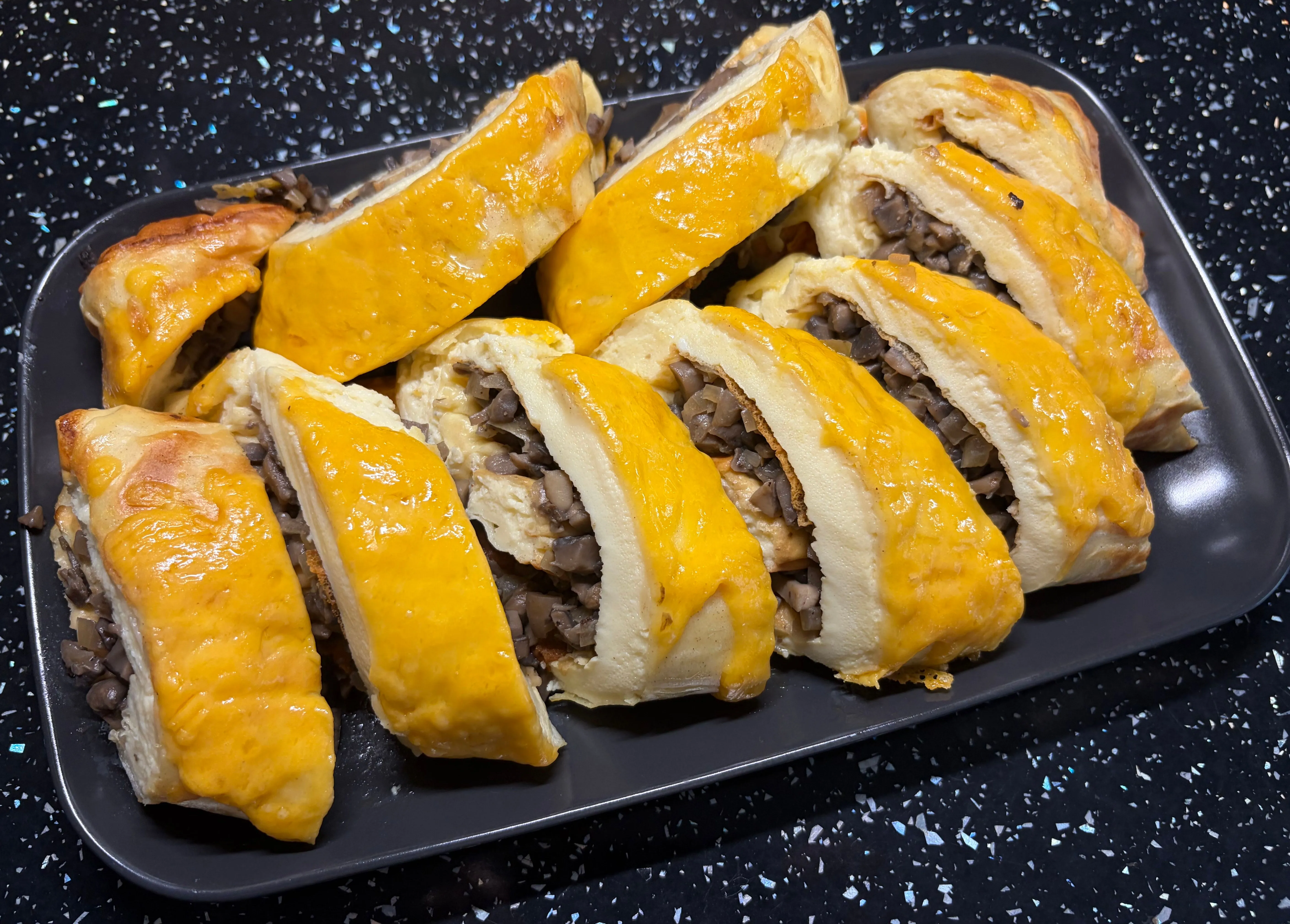 Mushroom omelette roll